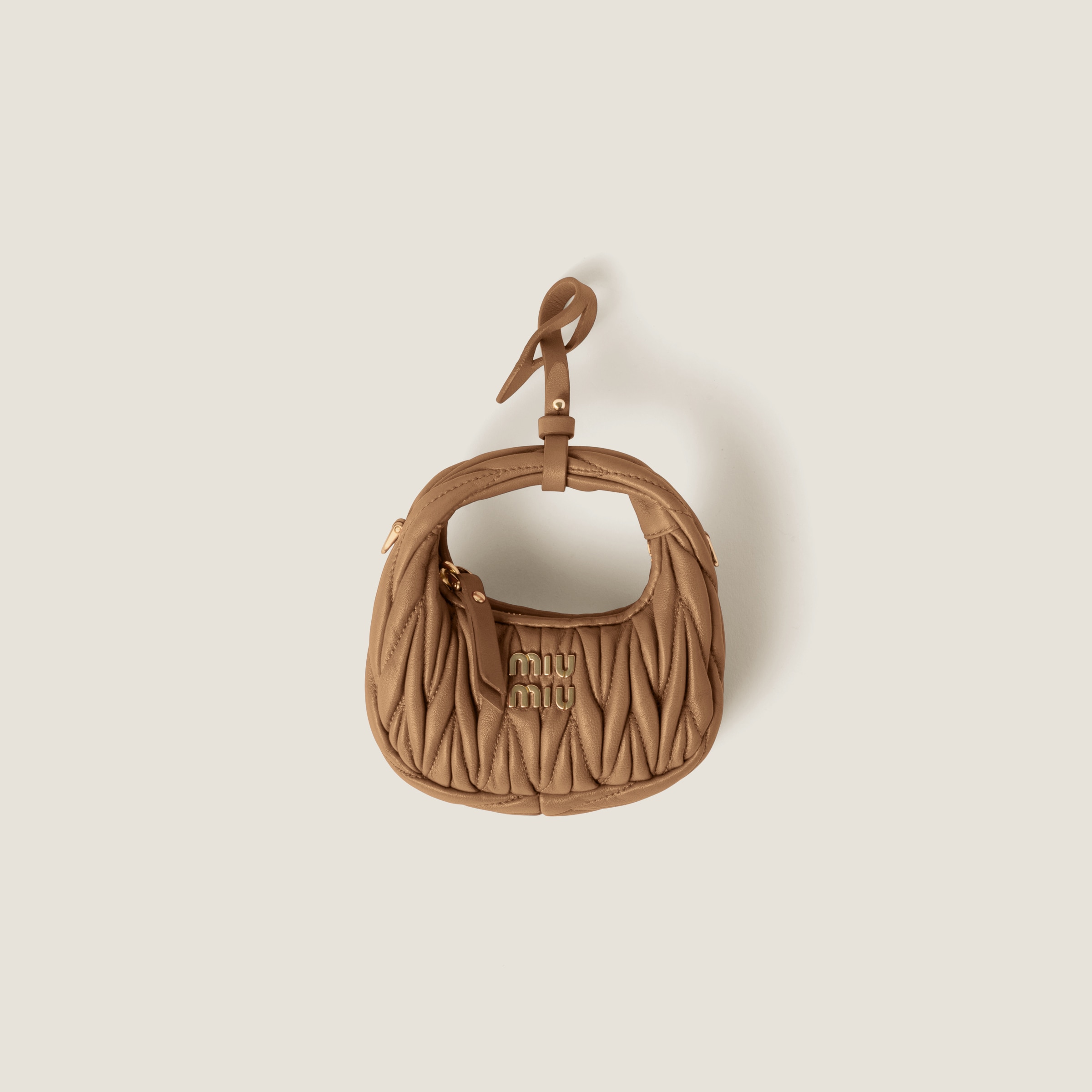 Wander matelassé nappa leather micro hobo bag