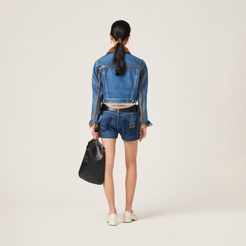 Denim blouson jacket