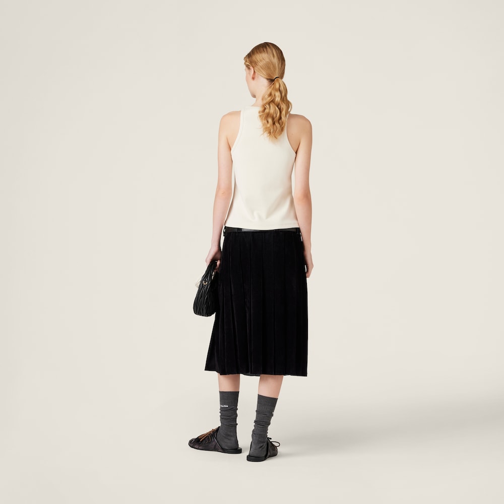 Ribbed jersey top with embroidered logo