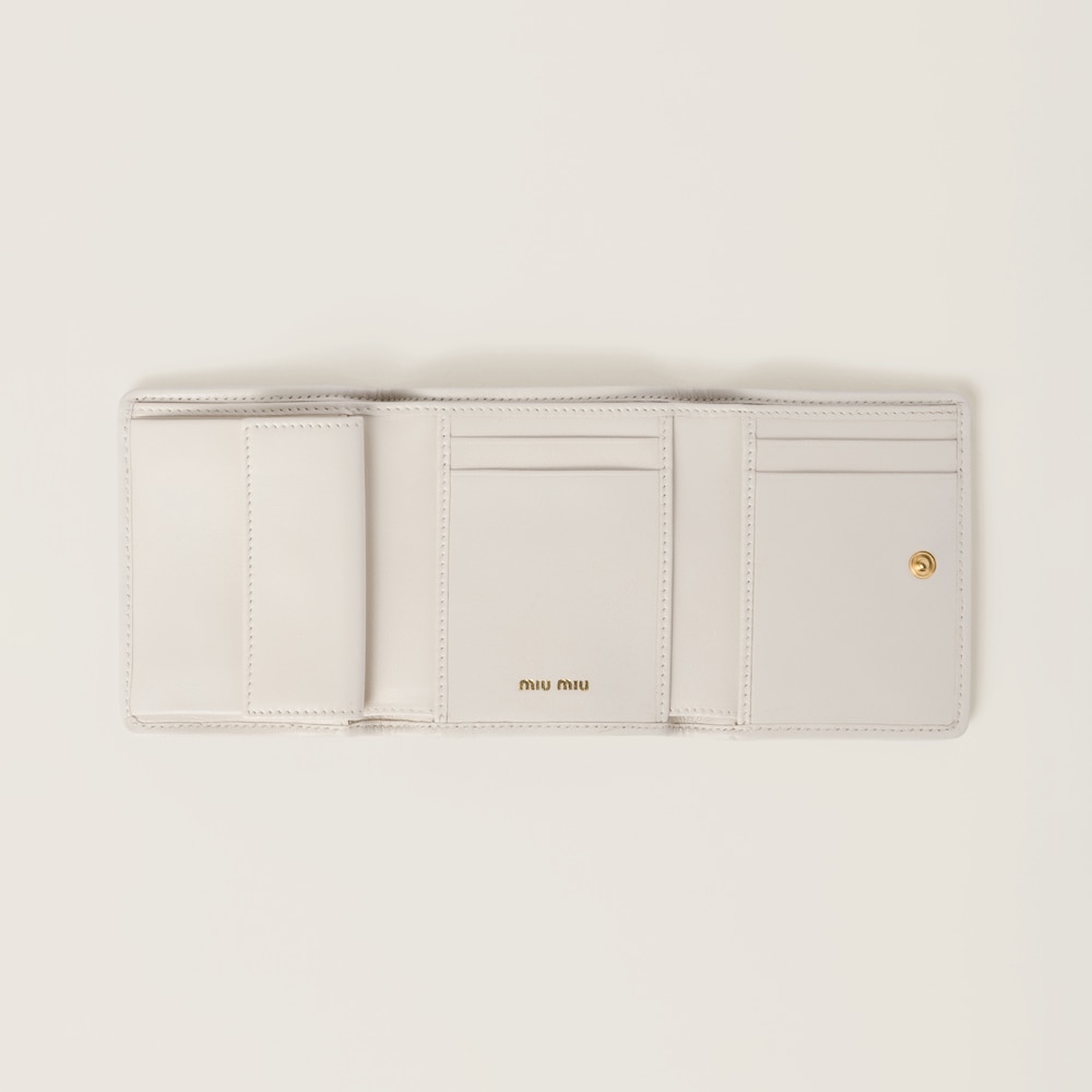 Small matelassé nappa leather wallet