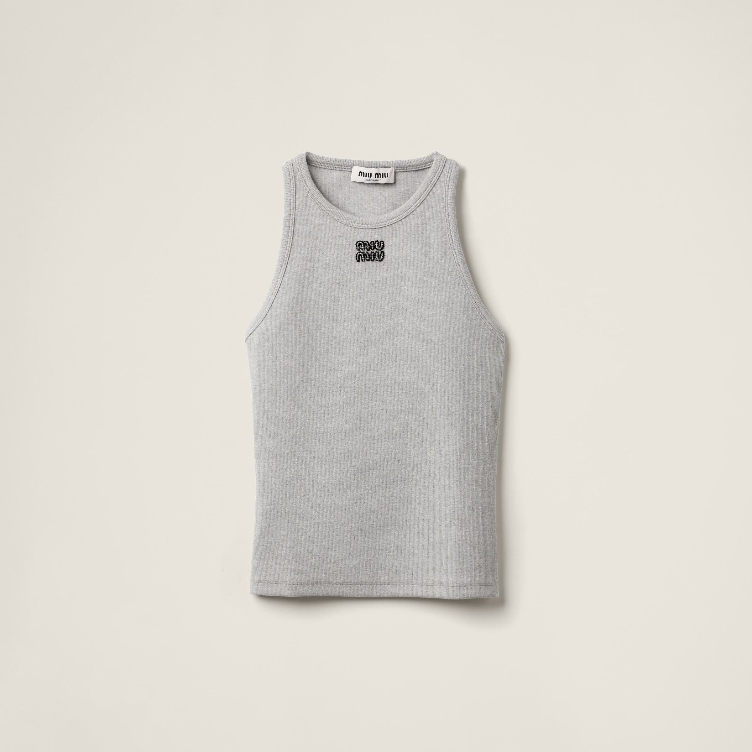 Ribbed jersey racer top