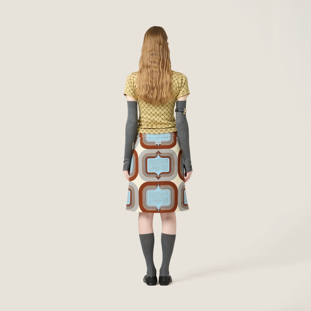 Printed natté skirt