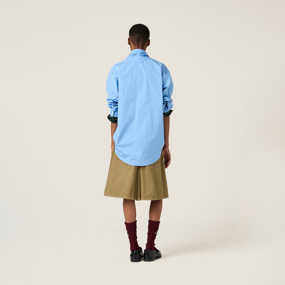 Poplin shirt with scarf