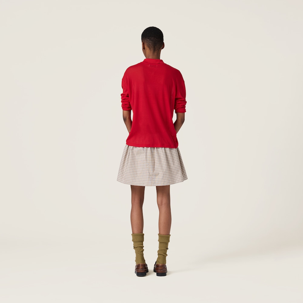 Ribbed jersey polo shirt