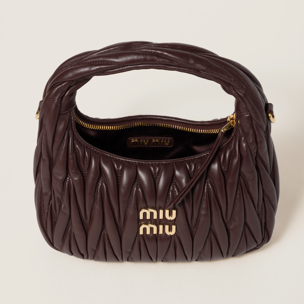 Wander matelassé nappa leather hobo bag