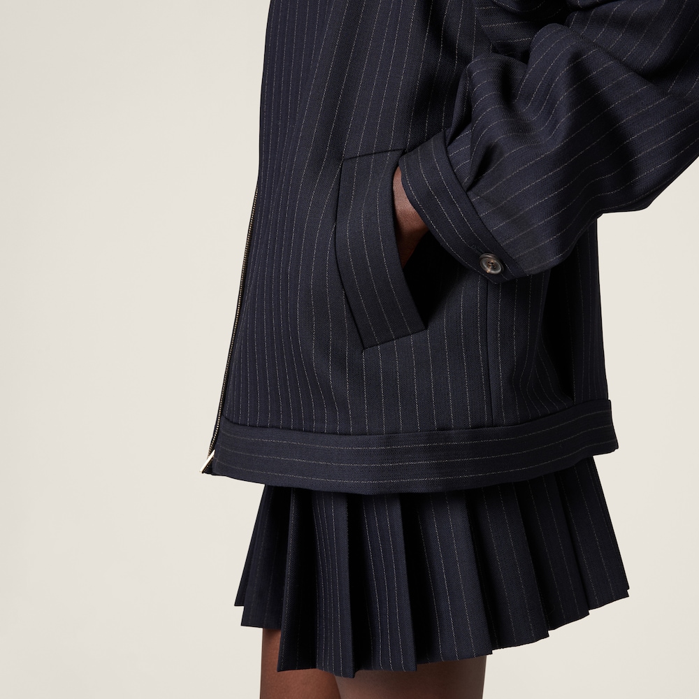 Pinstripe blouson jacket