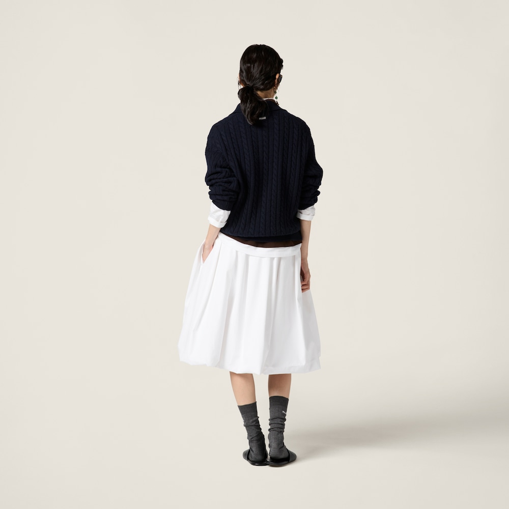 Poplin and jersey skirt