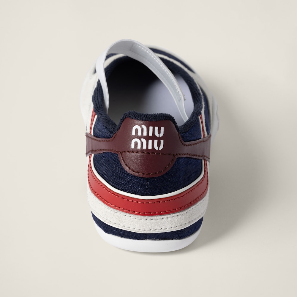 Gymnasium technical fabric and suede ballerinas