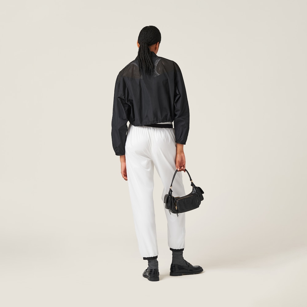Technical silk blouson jacket