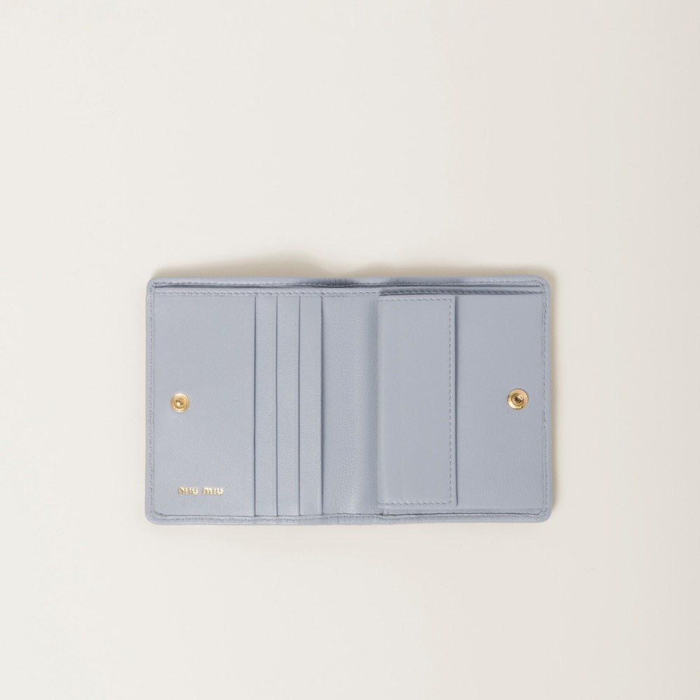 Small matelassé nappa leather wallet