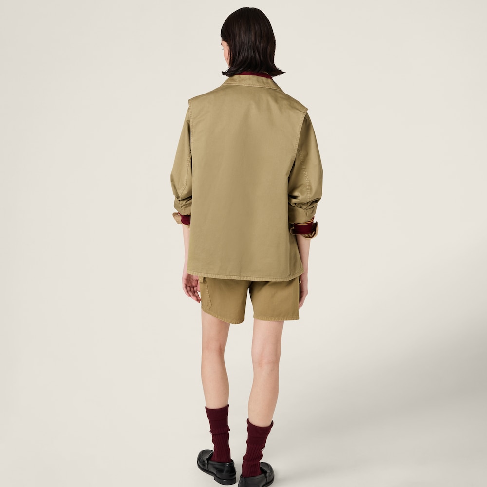 Garment-dyed cotton satin jacket