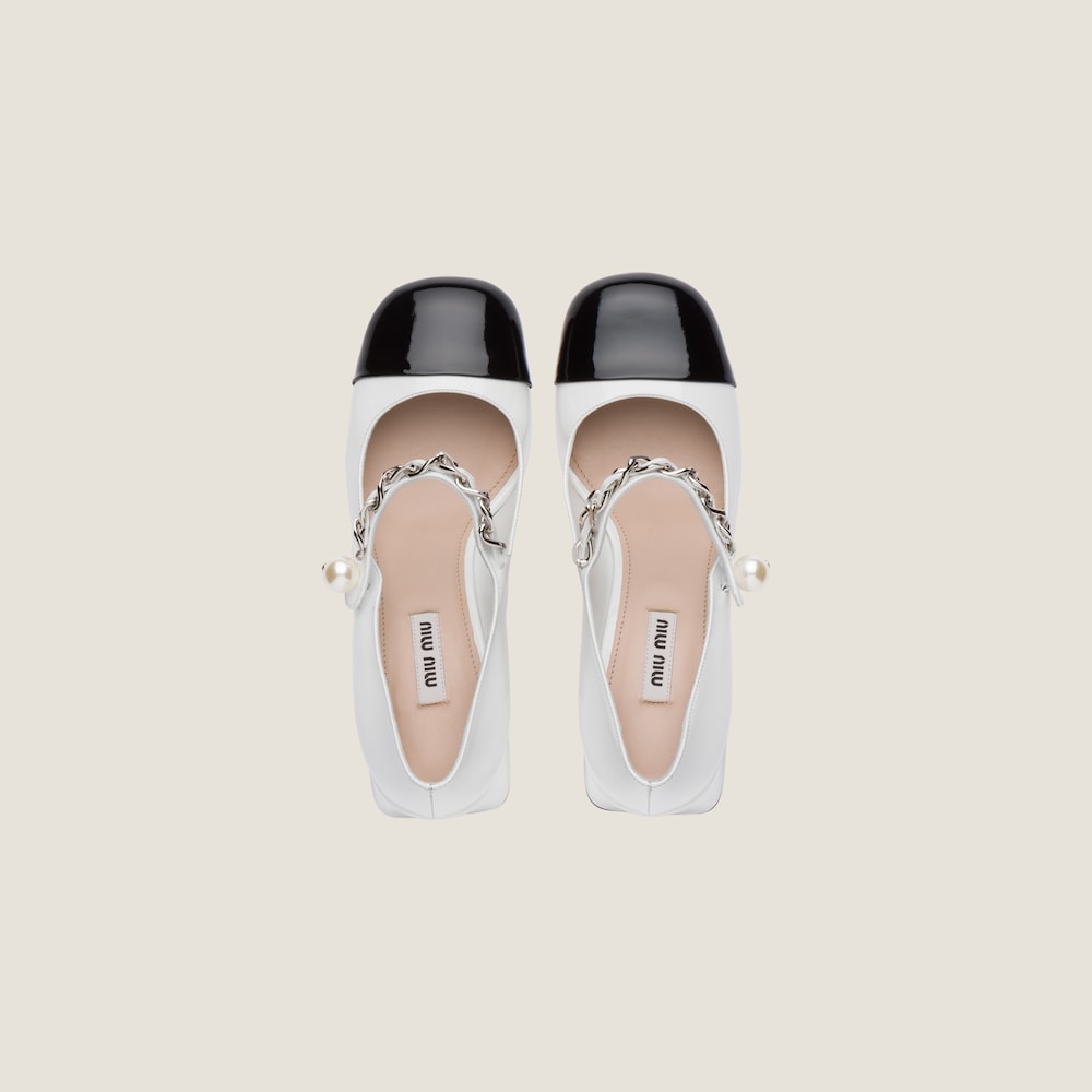 Patent leather pumps