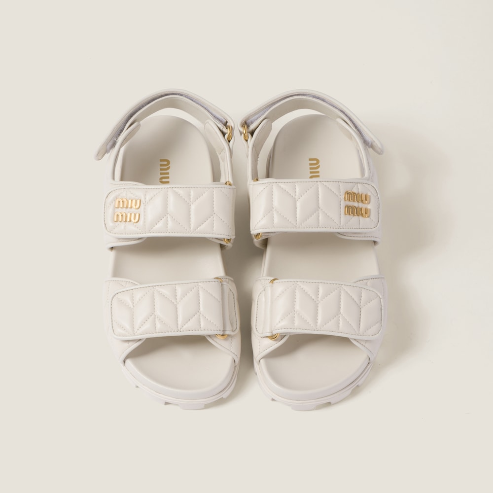 Sporty matelassé nappa leather sandals