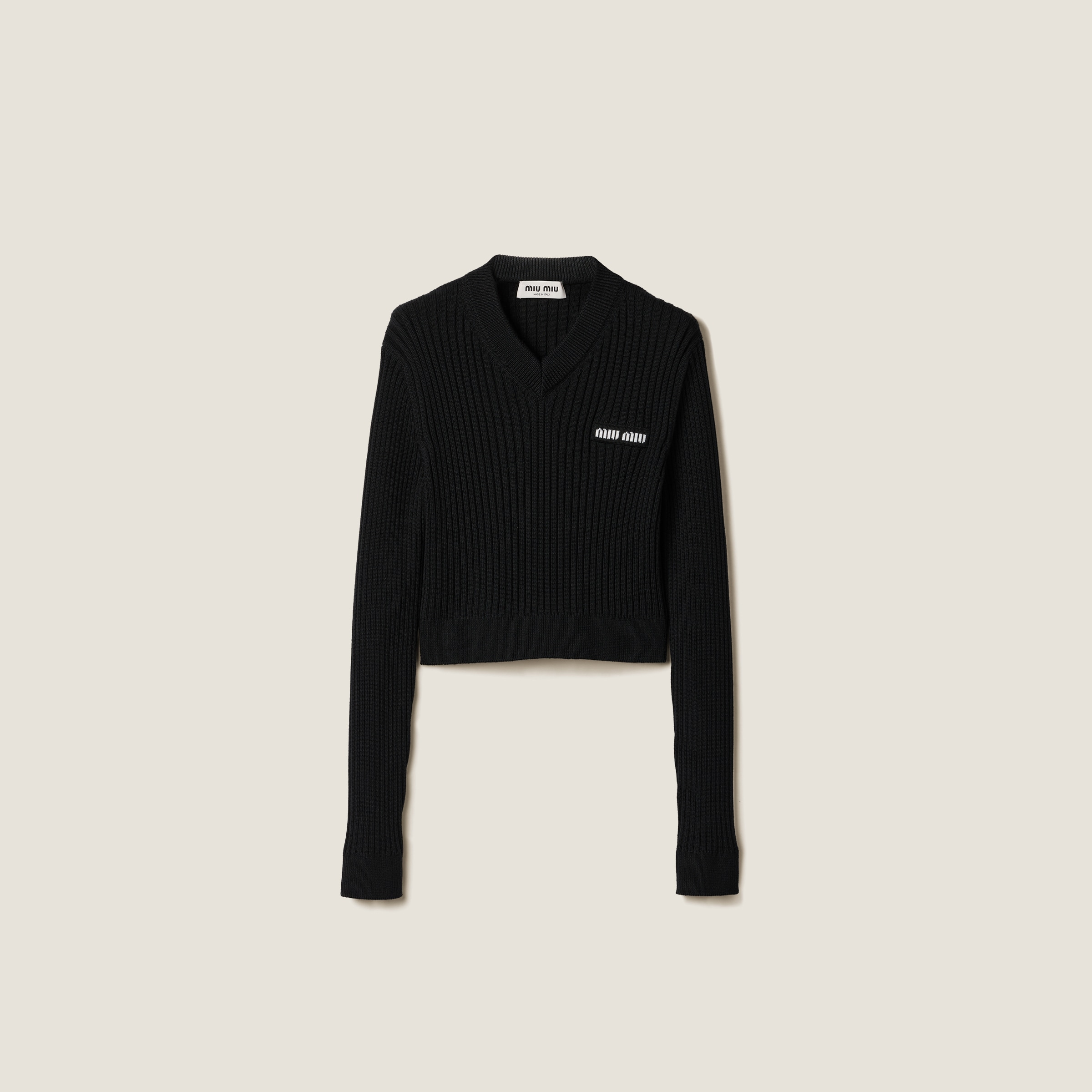 Cropped wool sweater