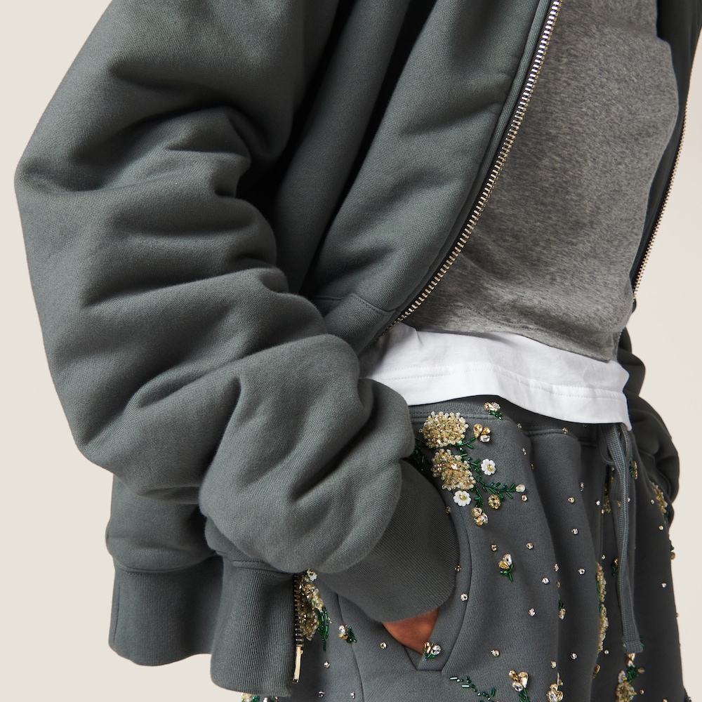 Garment dyed cotton fleece hoodie