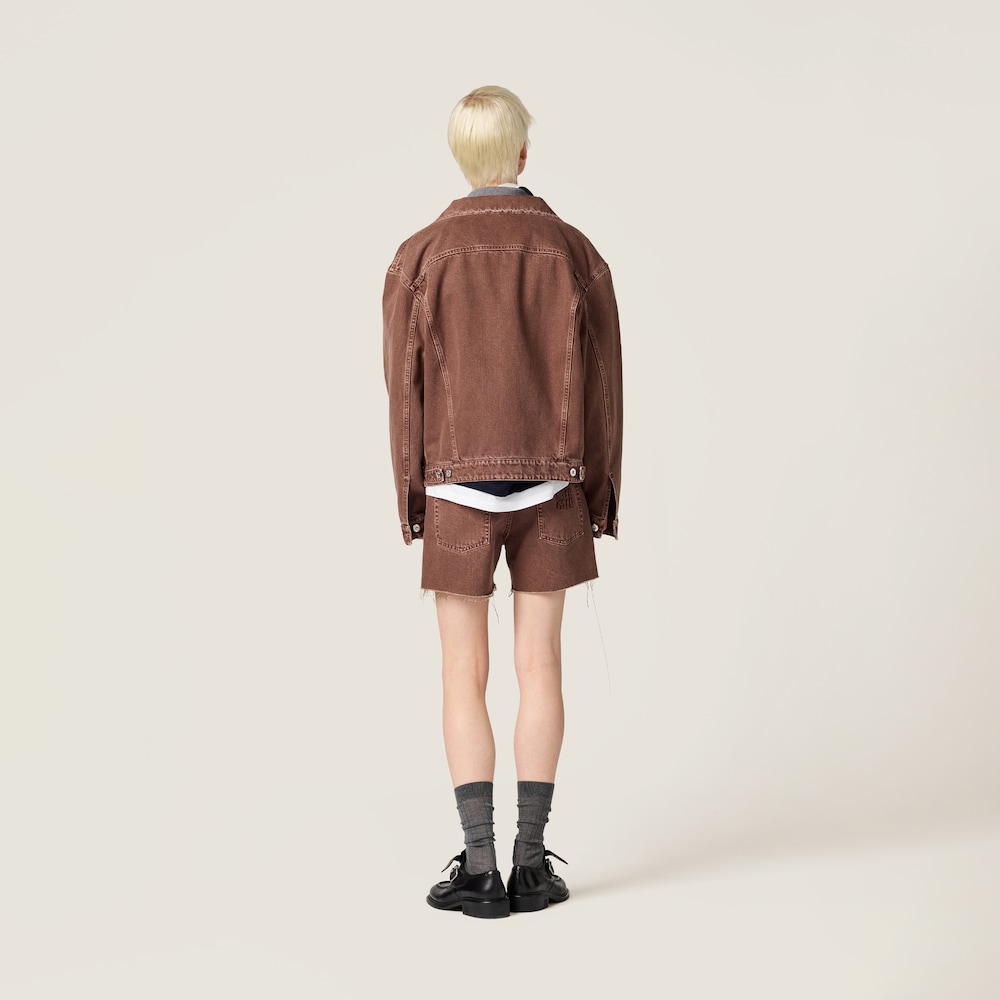 Garment-dyed denim blouson