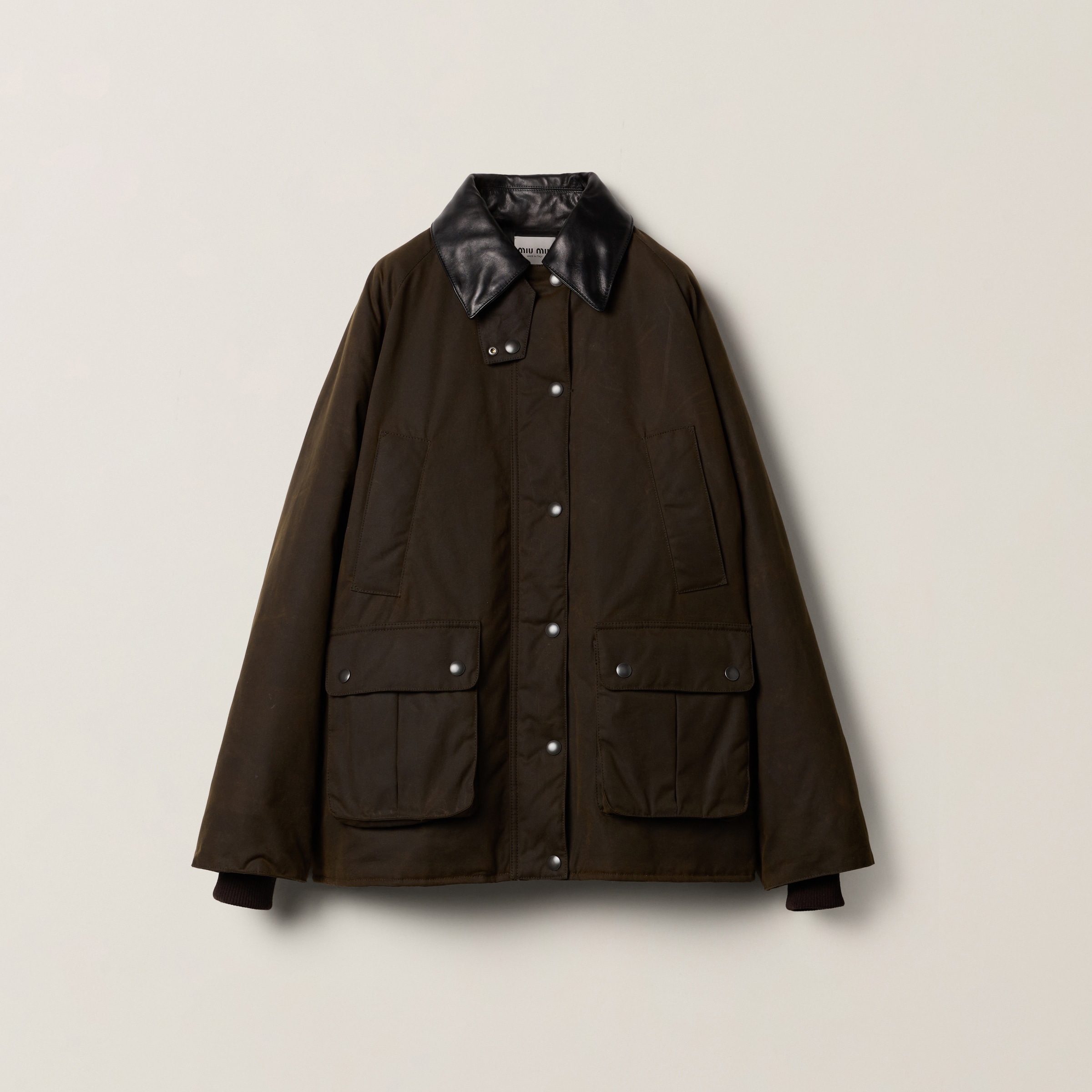 Waxed canvas blouson jacket