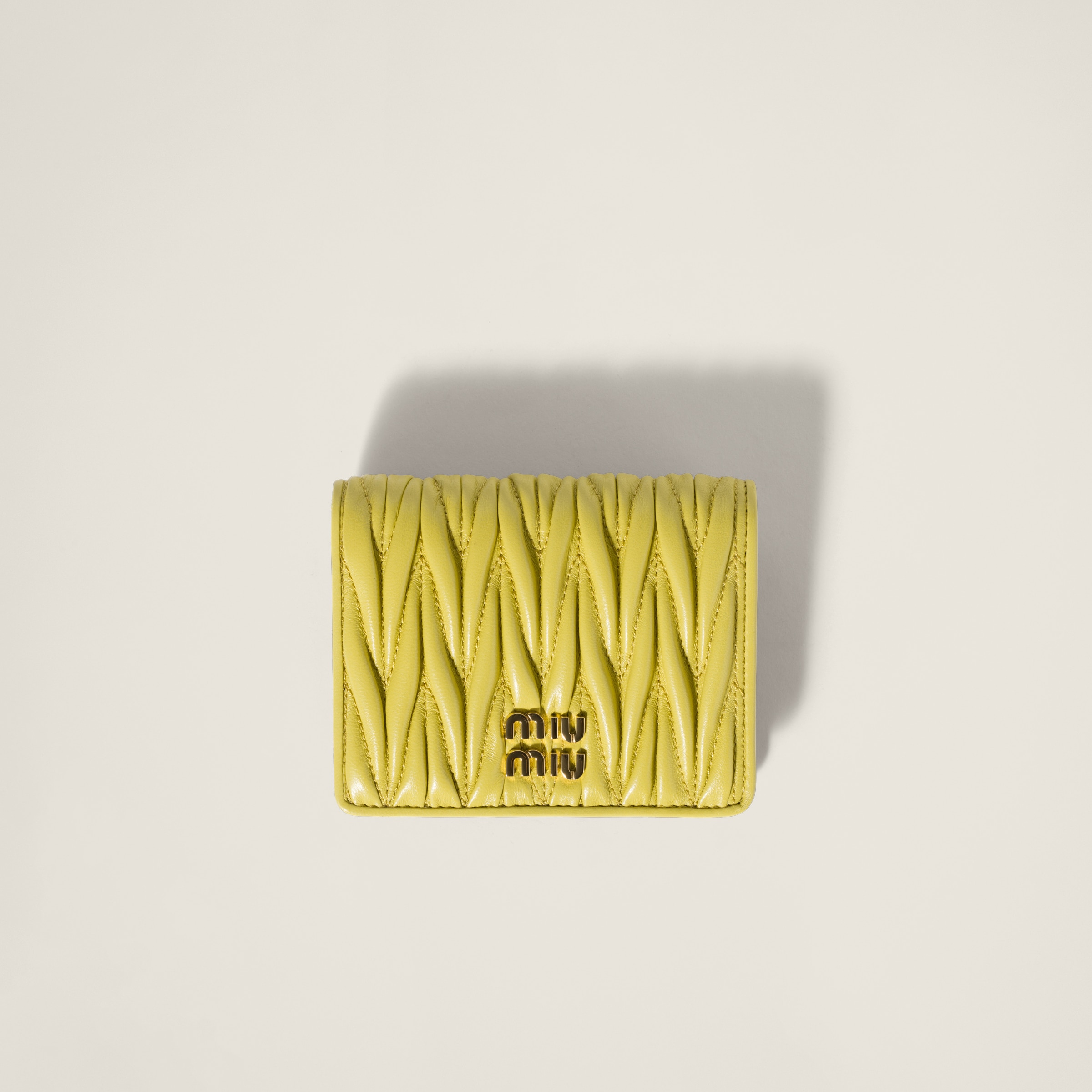 Small matelassé nappa leather wallet