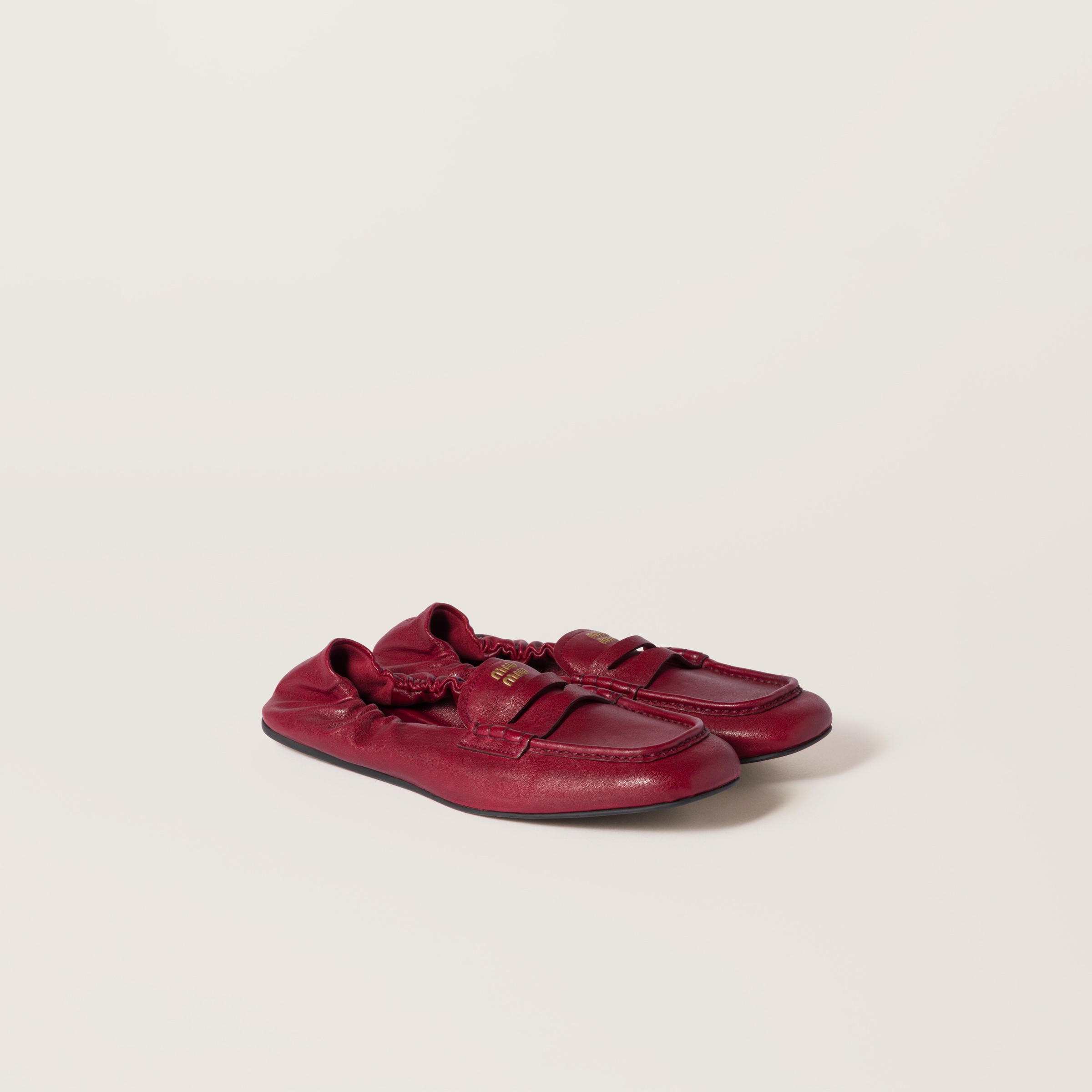 Ruches nappa leather loafers