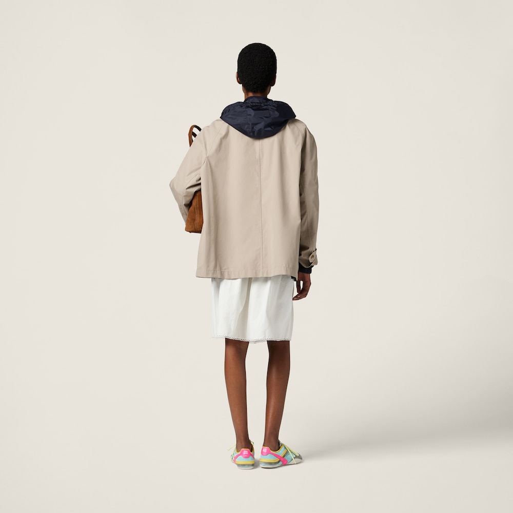 Panama cotton and technical pongé blouson jacket