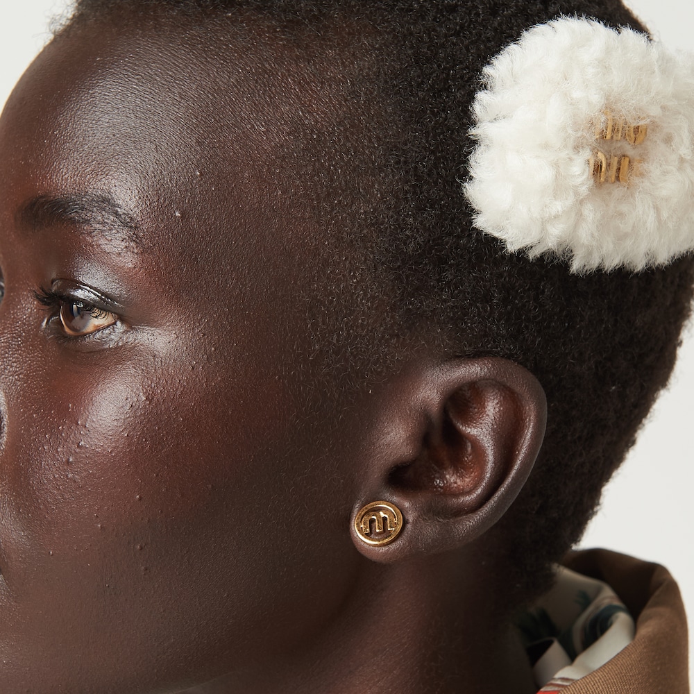 Shearling hair clip