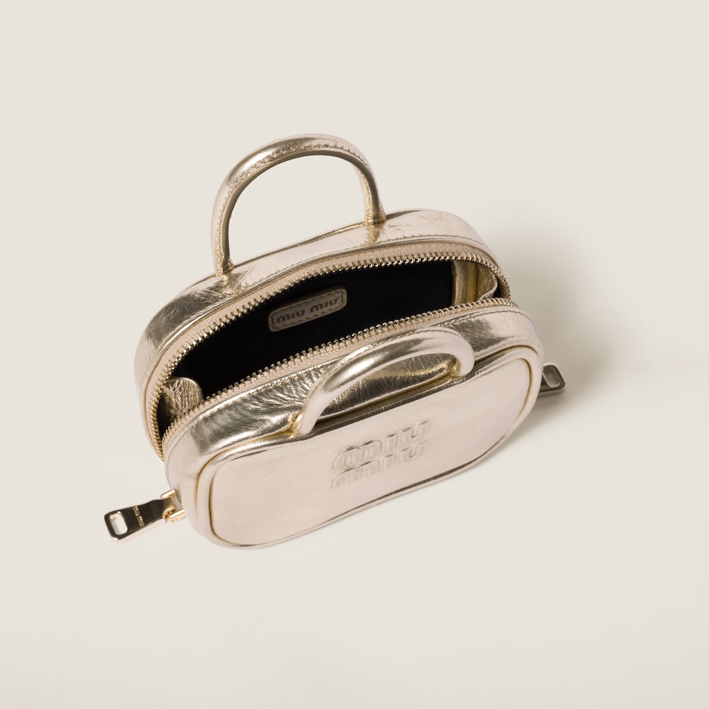 Beau laminated leather micro bag