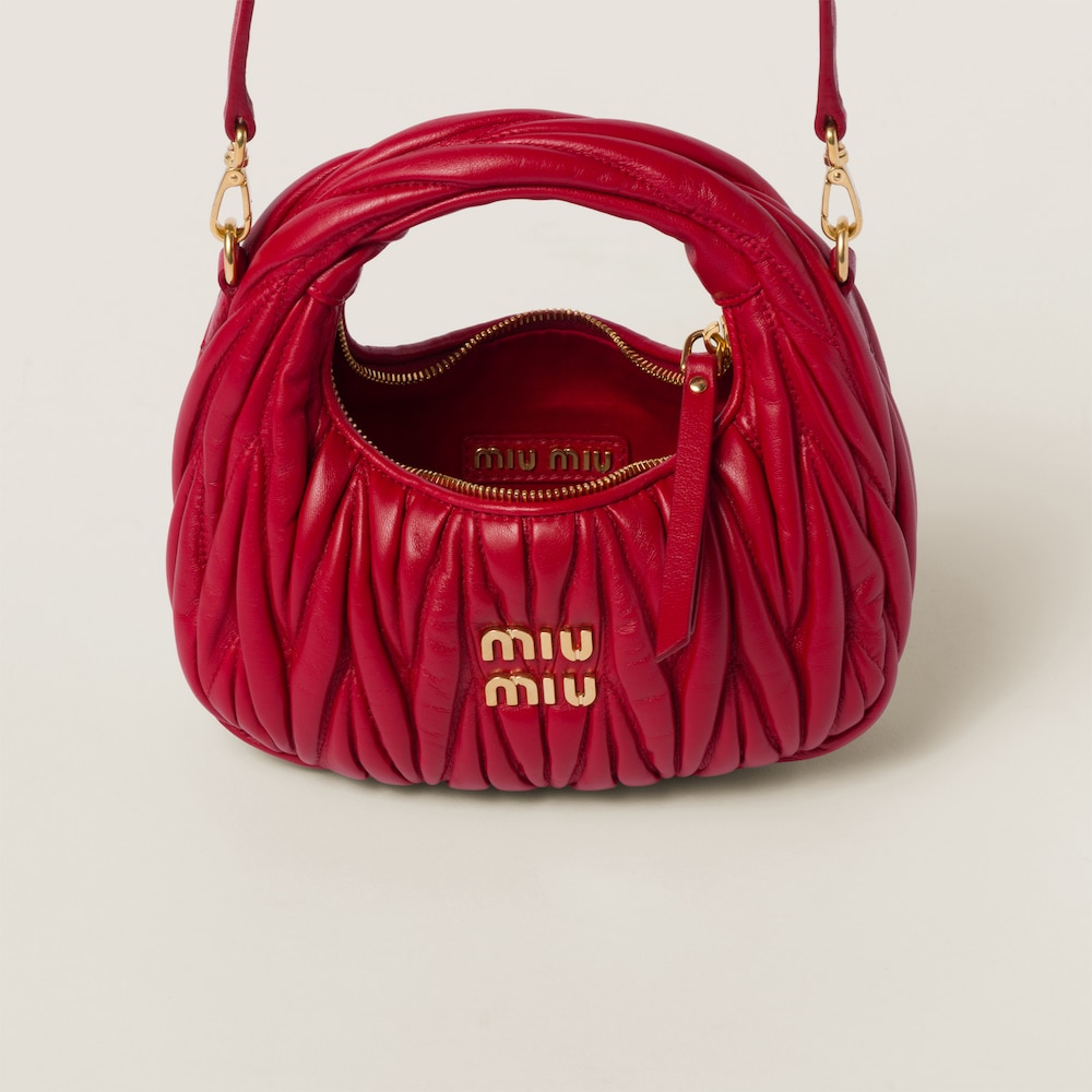 Wander matelassé nappa leather hobo mini-bag