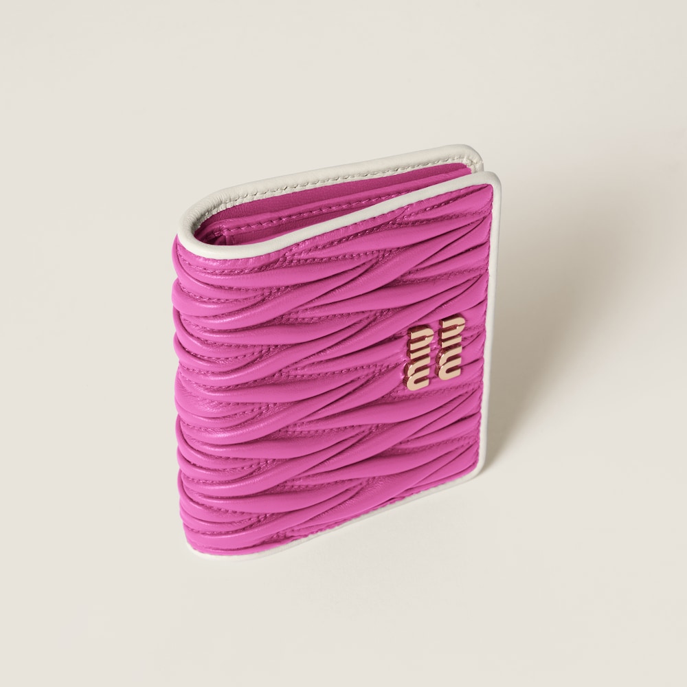 Small matelassé nappa leather wallet