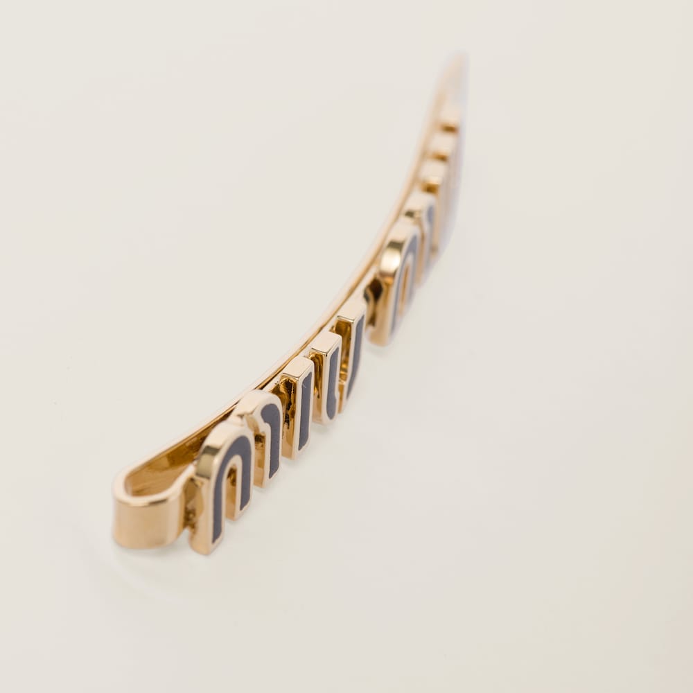 Enameled metal hair clip