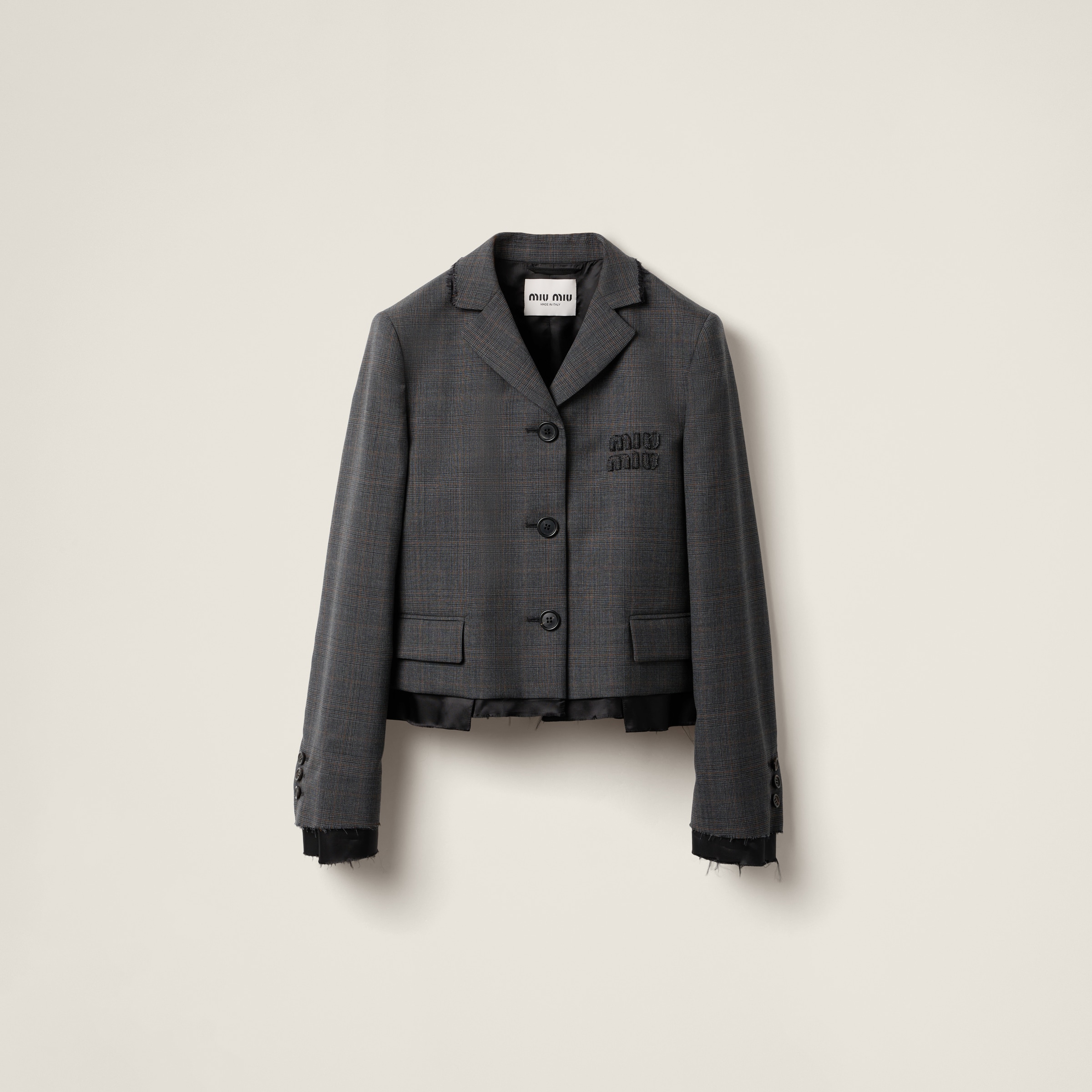 Single-breasted Prince of Wales check jacket
