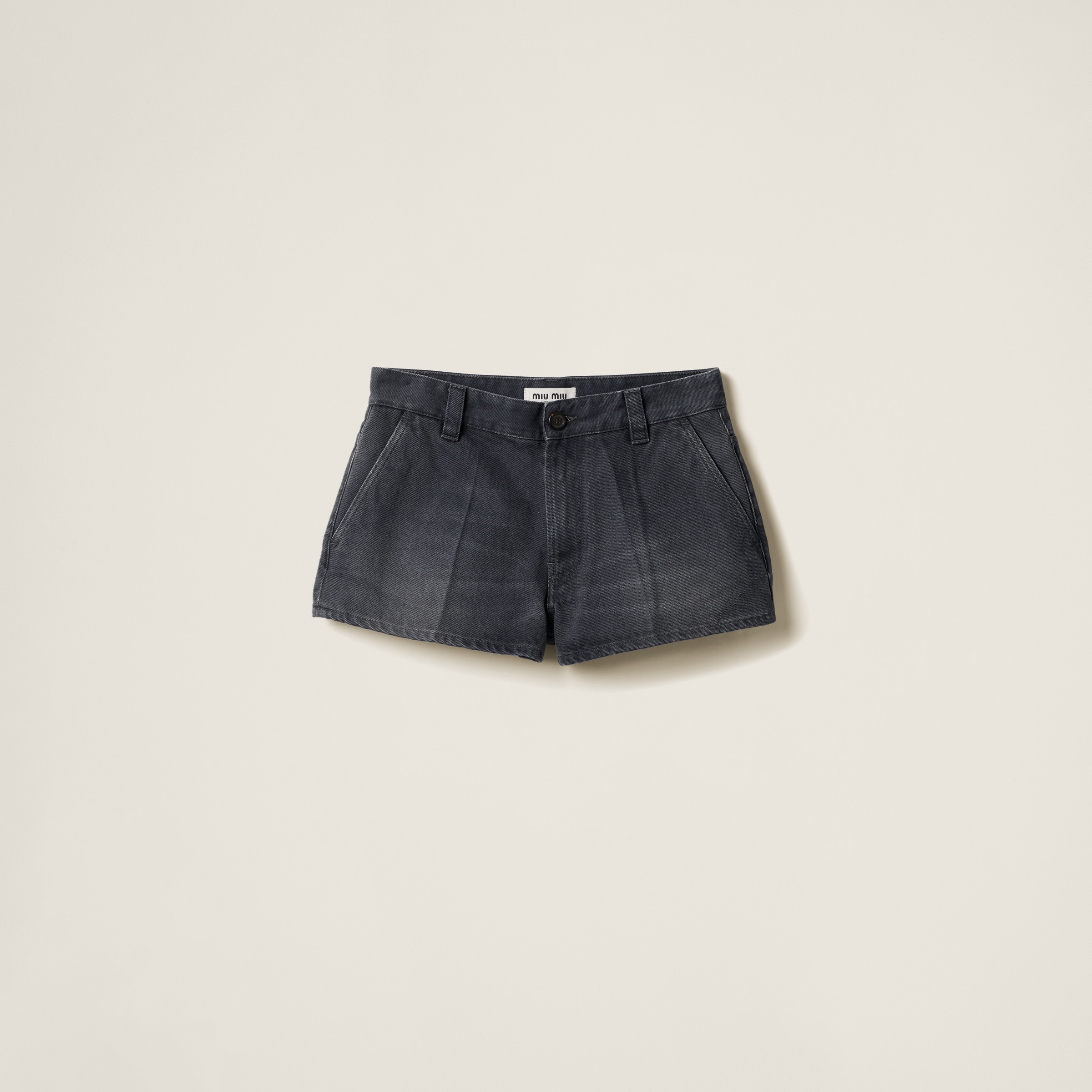 Washed drill shorts