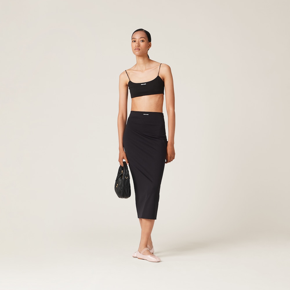 Stretch jersey skirt