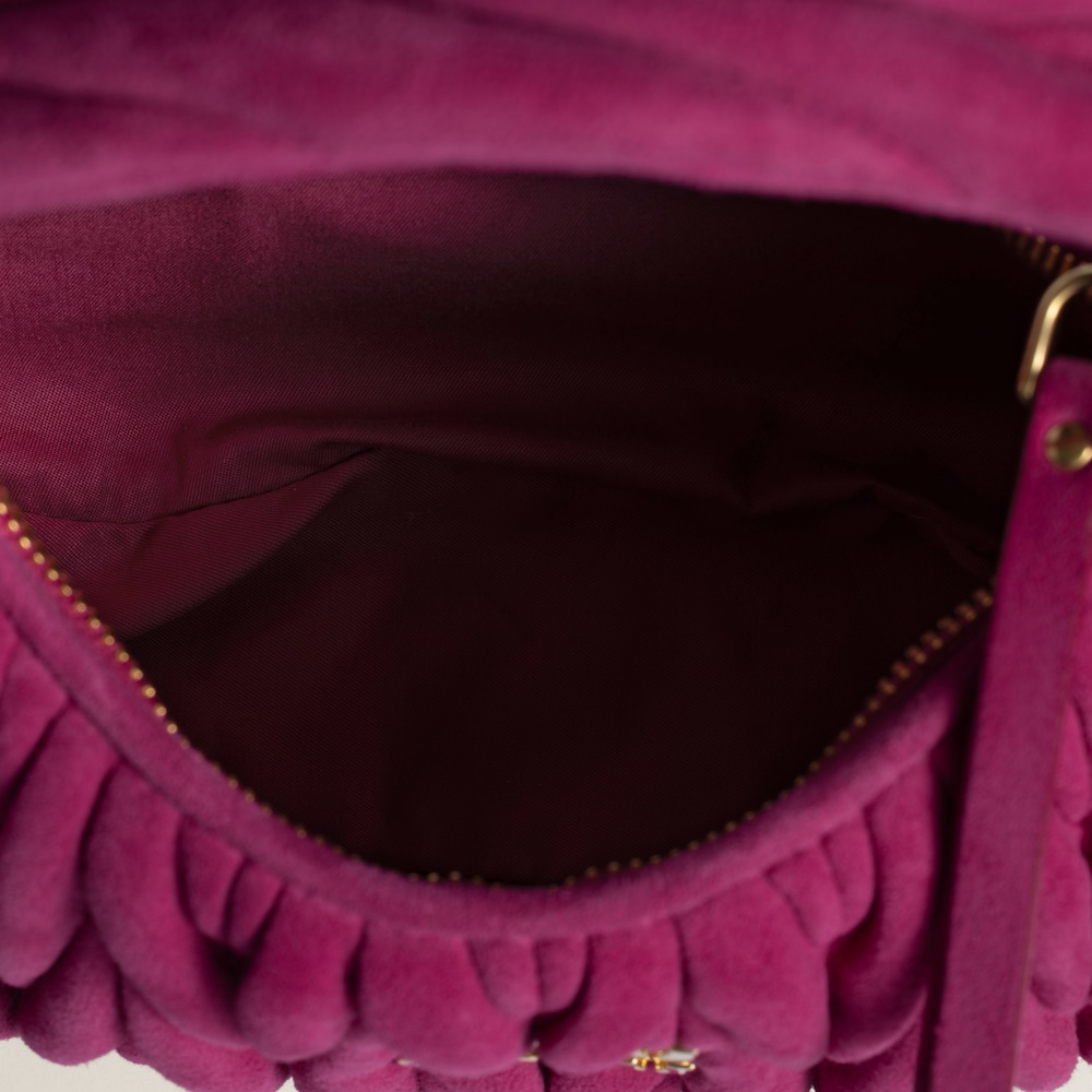 Wander matelassé suede bag