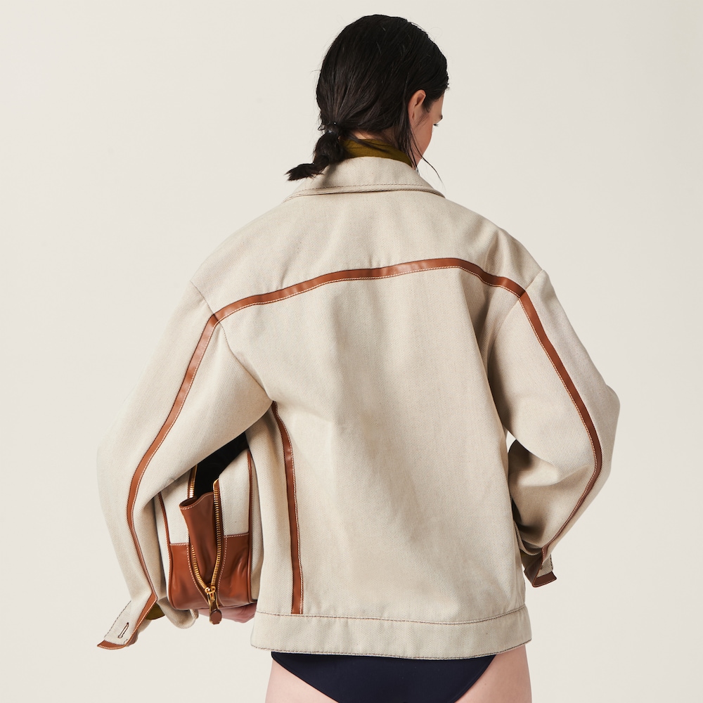 Jacquard canvas blouson jacket