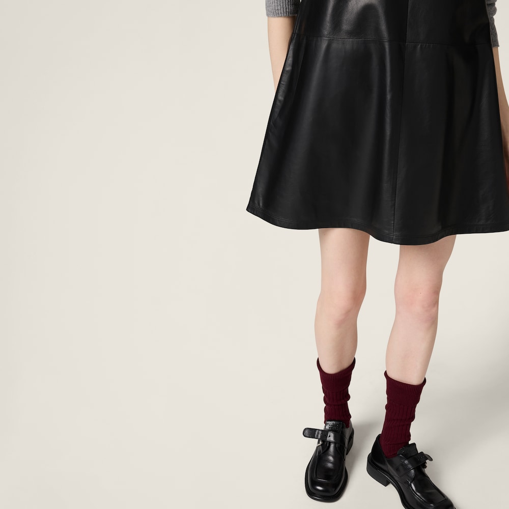 Nappa leather mini-dress