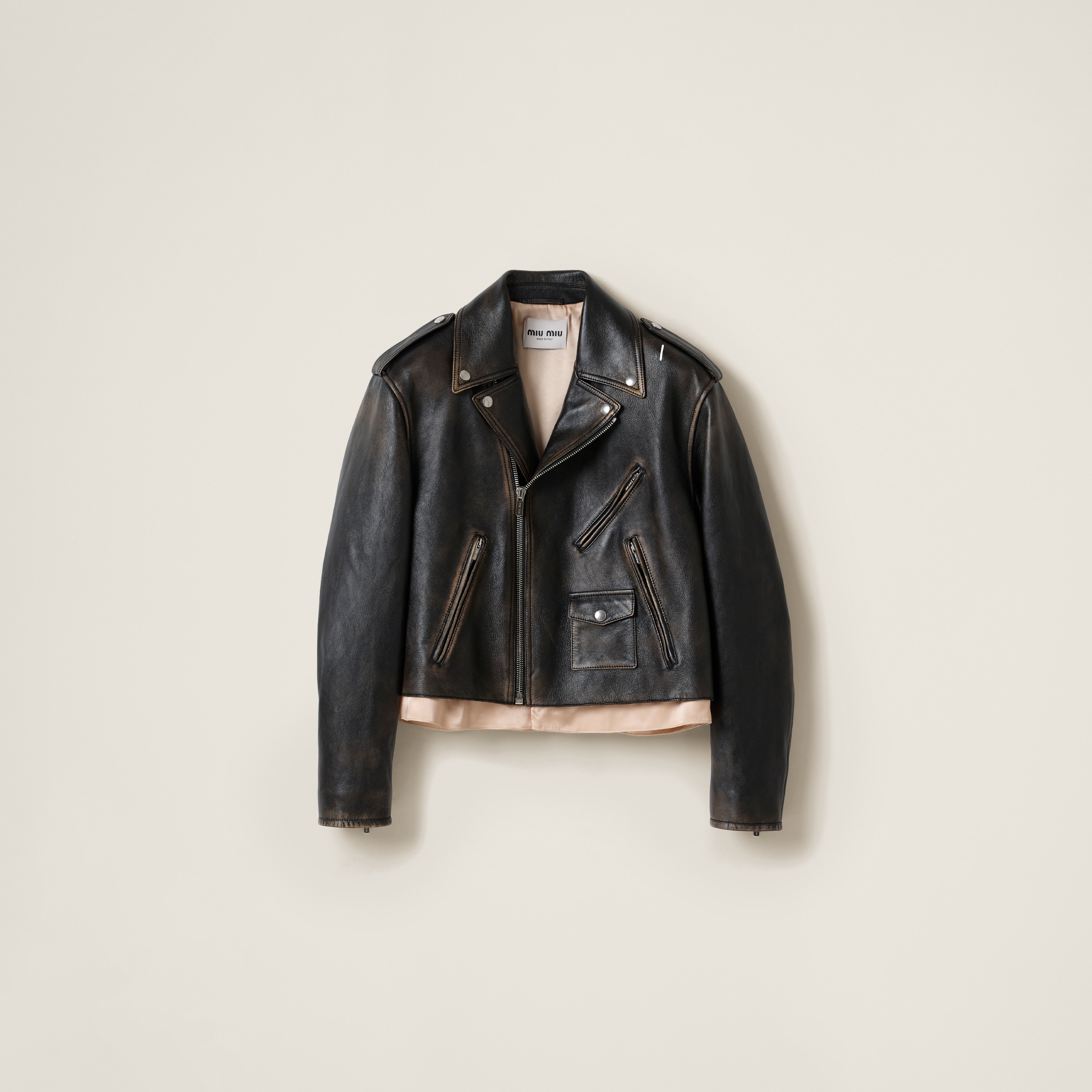 Nappa leather biker jacket