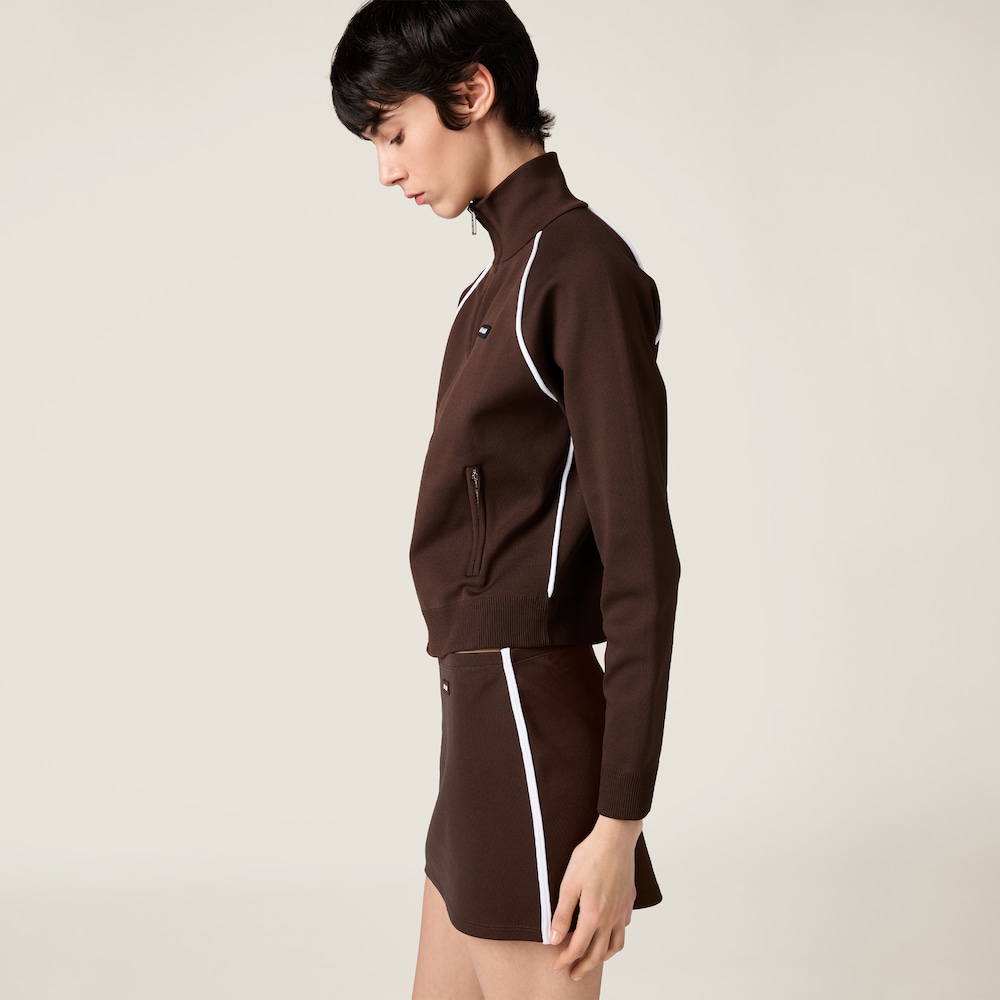 Technical yarn zipper cardigan