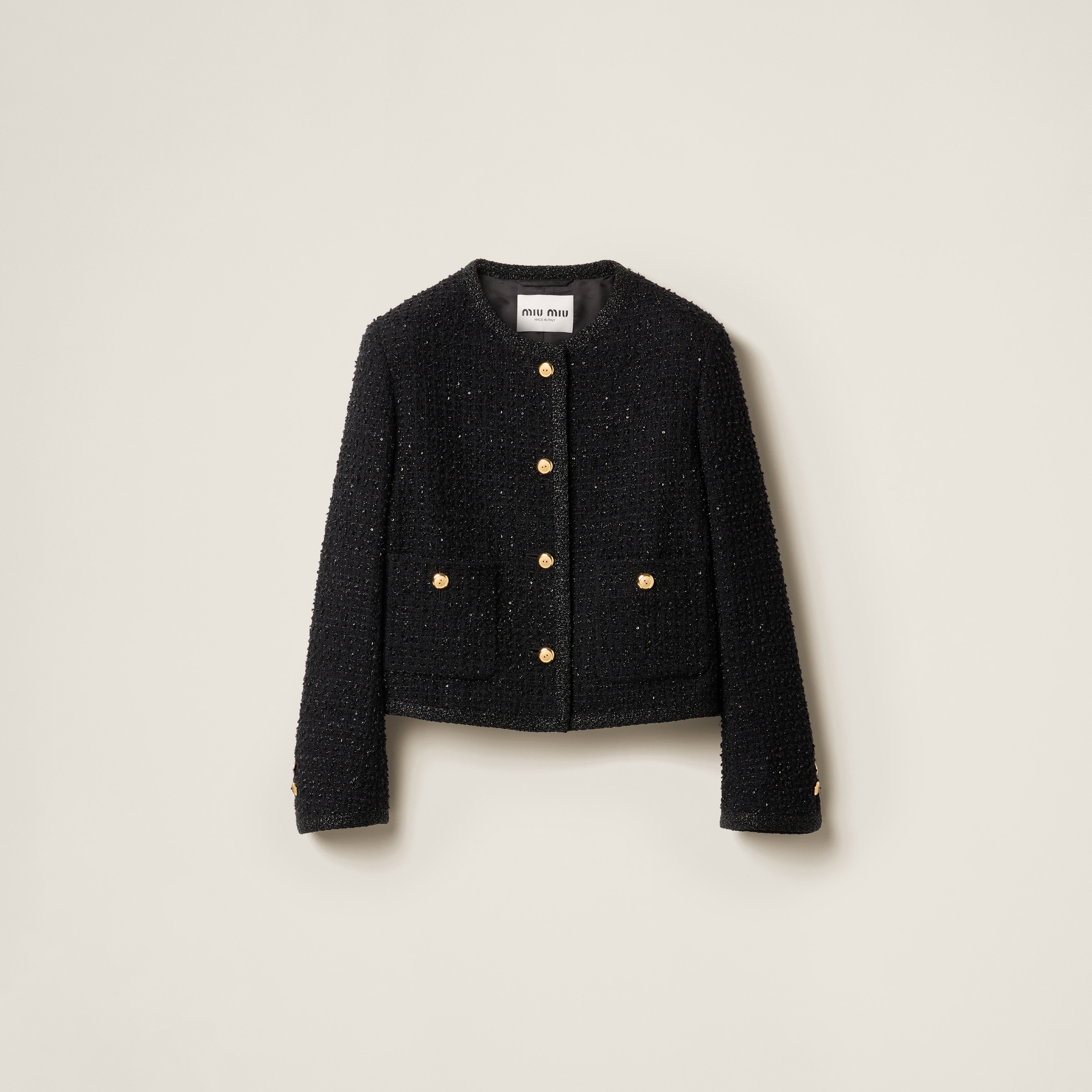 Single-breasted lamé bouclé jacket