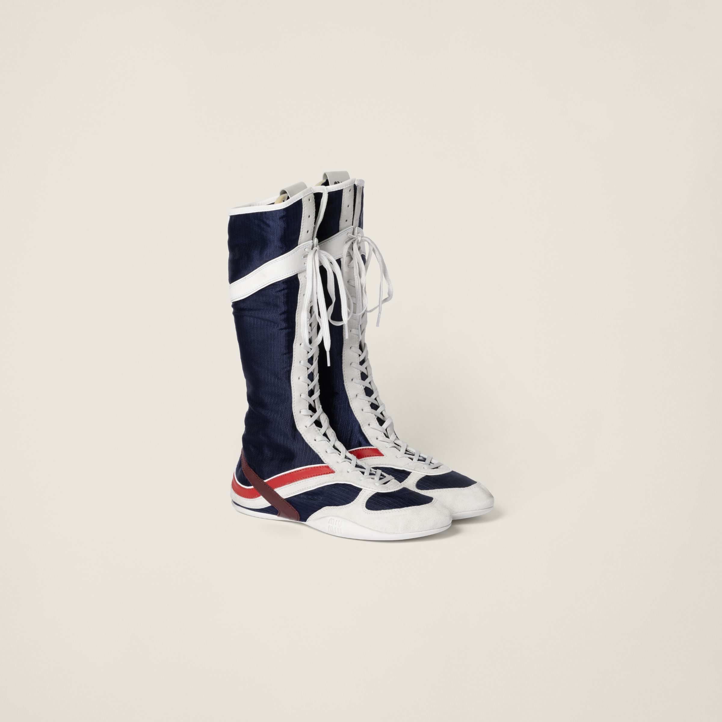 Gymnasium technical fabric and suede boxeur boots
