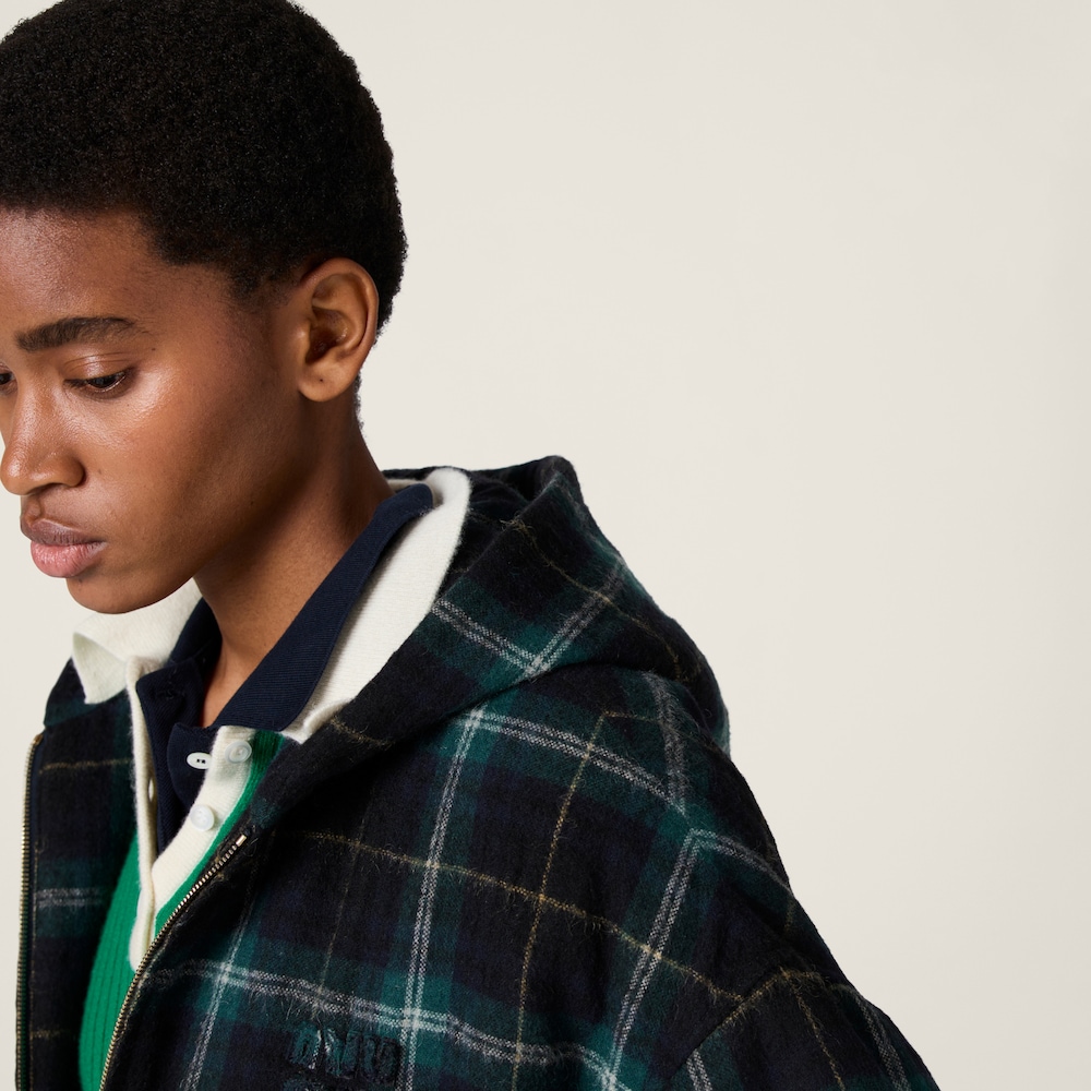 Plaid hoodie jacket