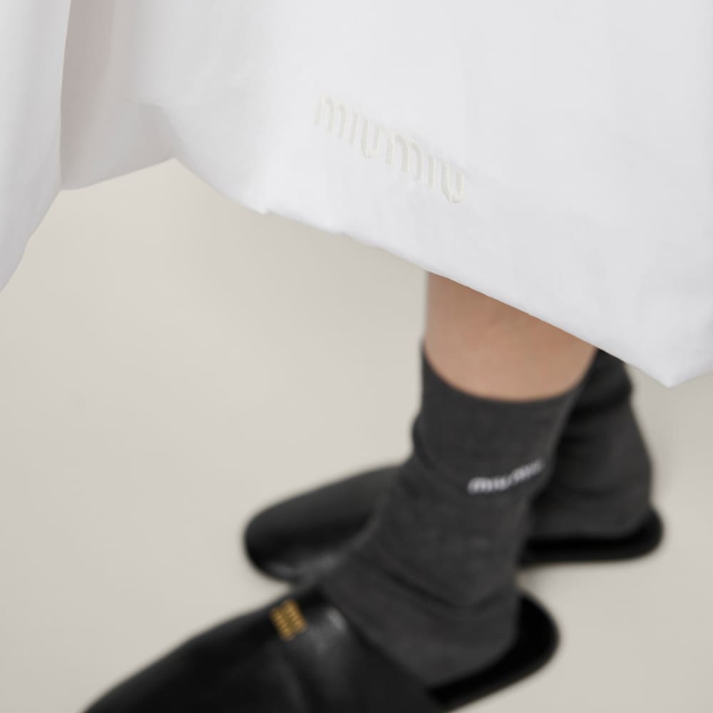 Poplin and jersey skirt