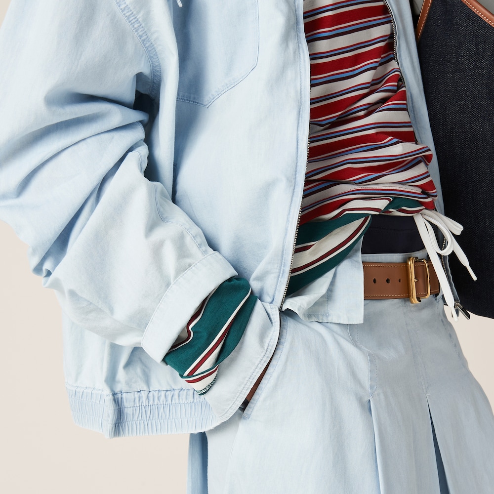 Chambray blouson jacket