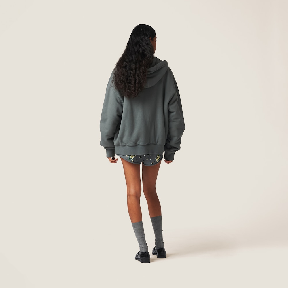 Garment dyed cotton fleece hoodie