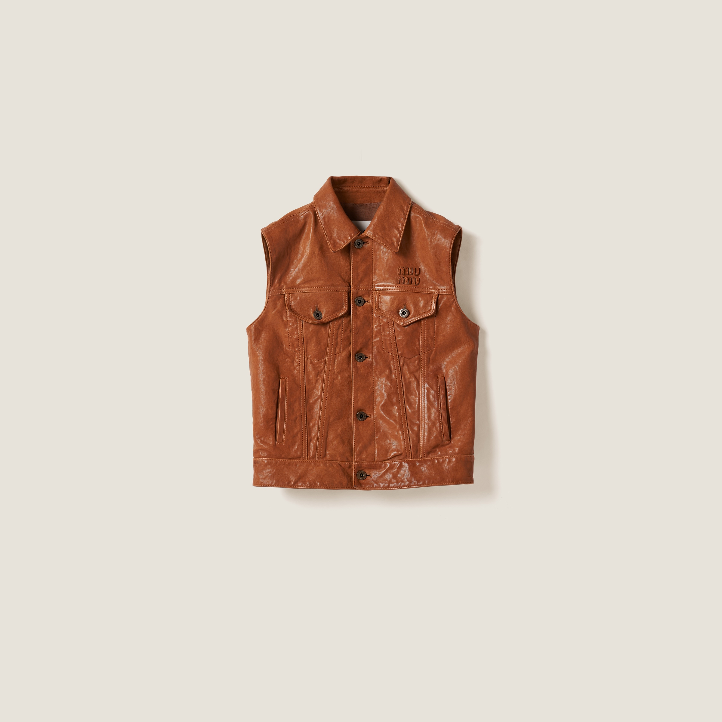 Nappa leather vest