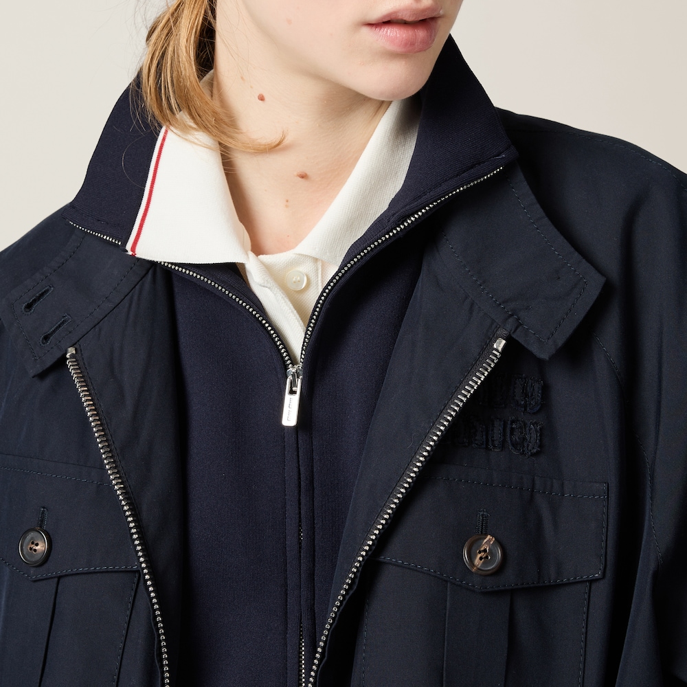 Panama cotton blouson jacket with pockets