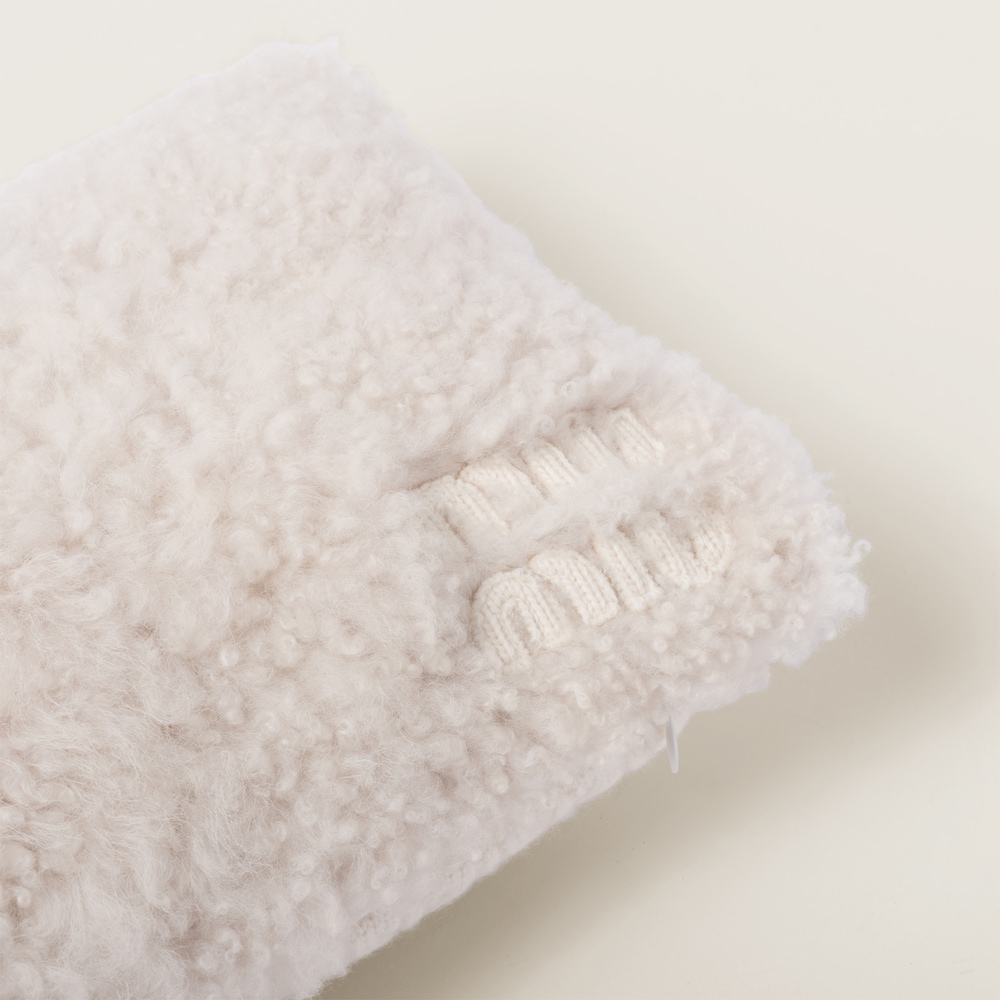 Wool, cashmere and shearling pillow