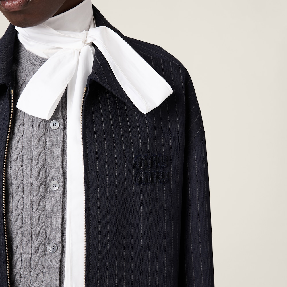 Pinstripe blouson jacket