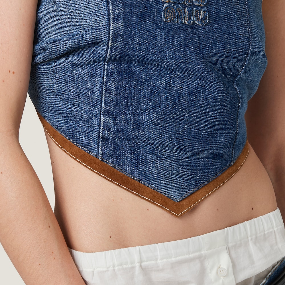 Denim hanky hem top