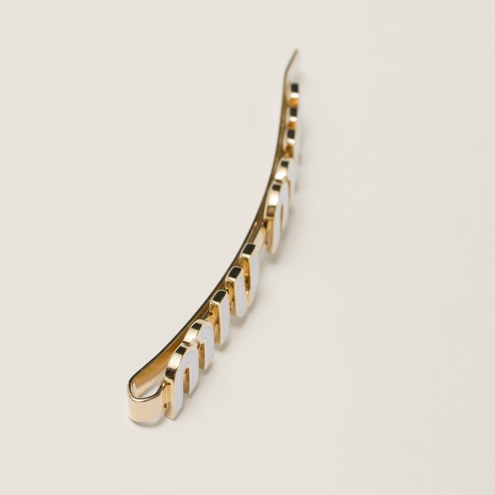 Enameled metal hair clip