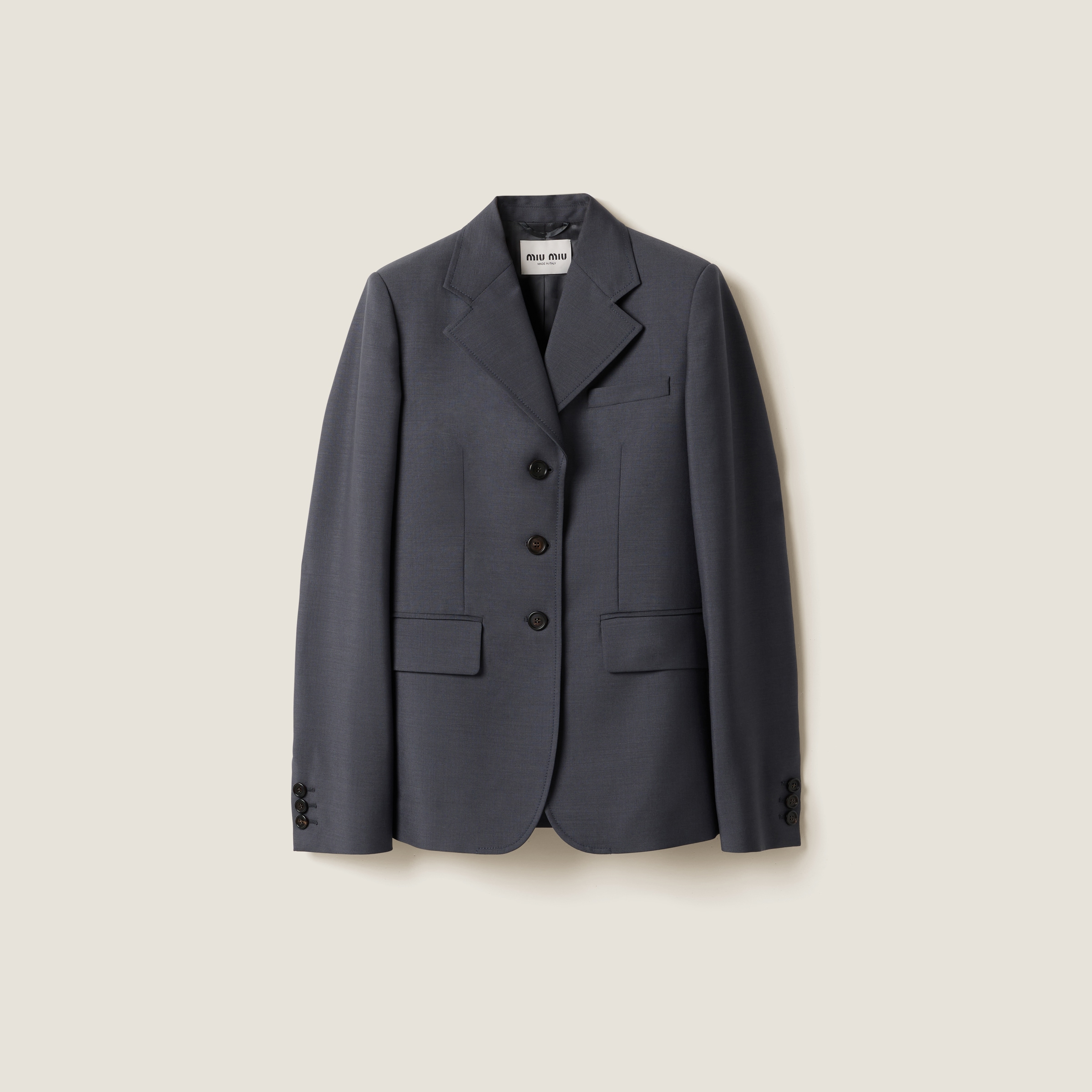 Single-breasted kid mohair jacket